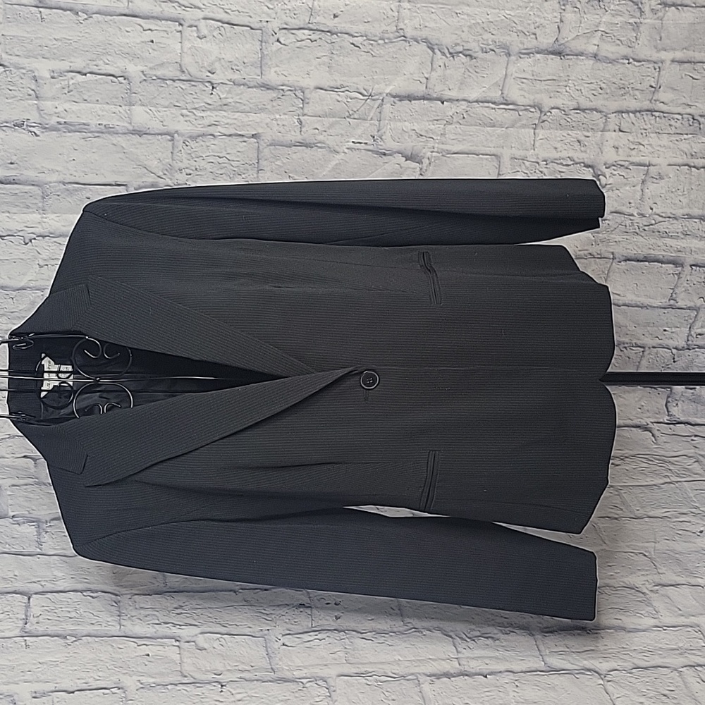 Liz Claiborne Charcoal Pinstripe Rayon One-Button Career Blazer Size 10